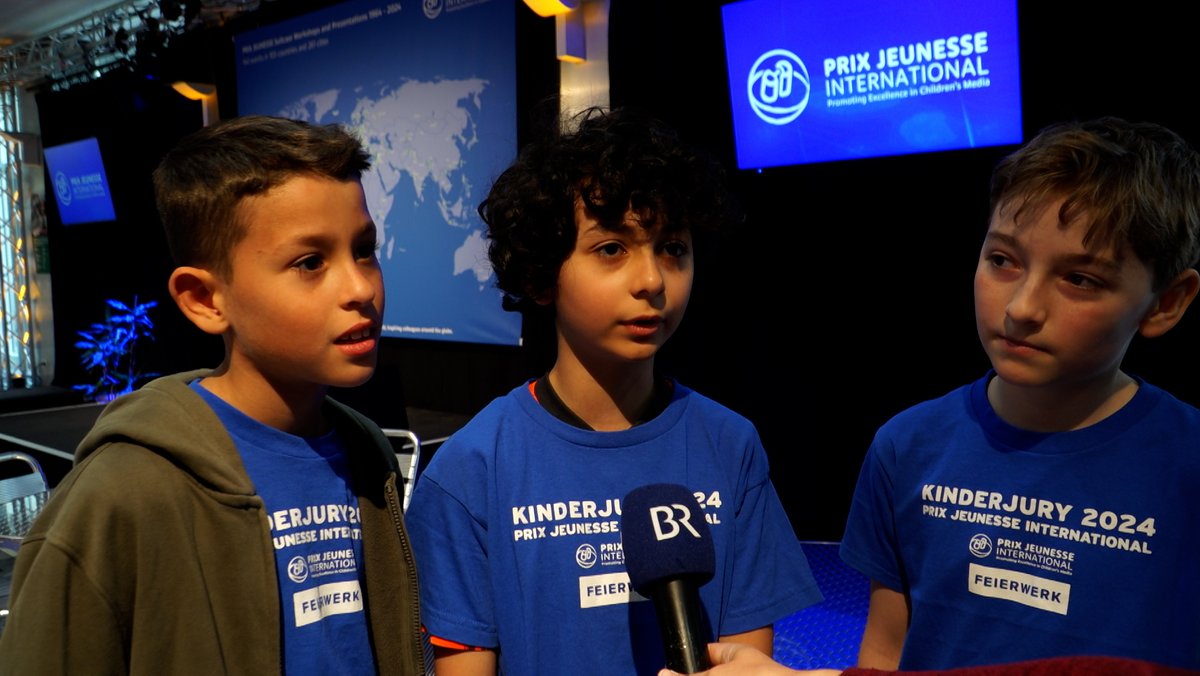 Im BR-Interview: Lucas (8 Jahre), Jonas (10 Jahre) und Erik (11 Jahre). Sie sitzen in der Kinderjury beim Prix Jeunesse International. 