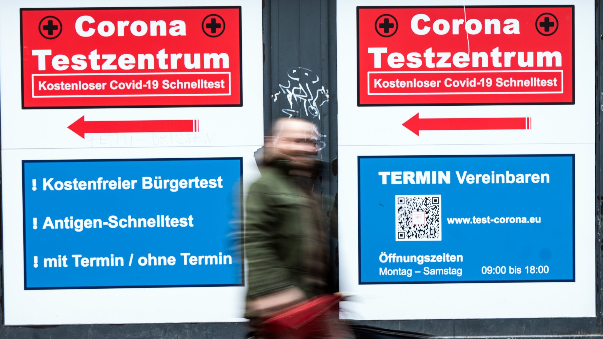 Hinweis auf Testzentrum in NRW