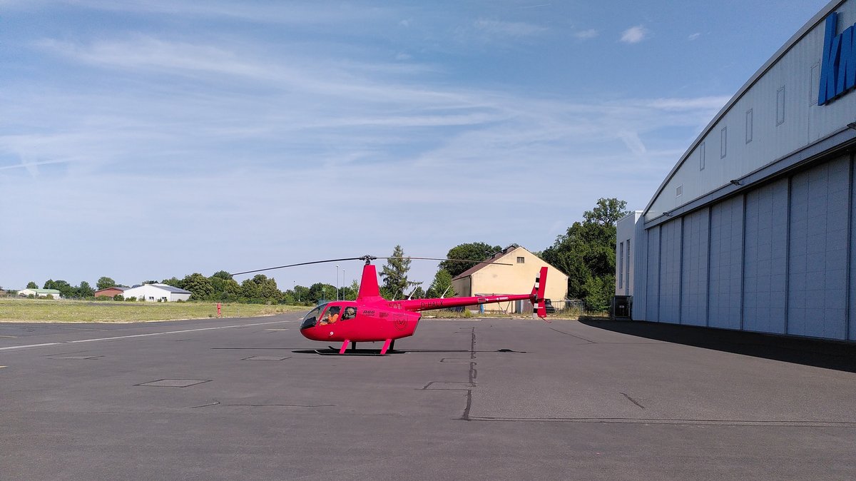 Hubschrauber der Luftbeobachter bei Fortbildung