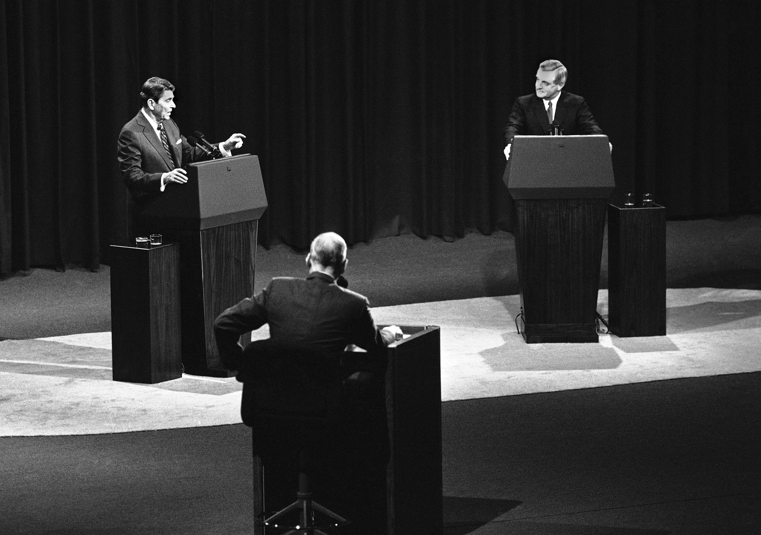 Walter Mondale und Ronald Reagan