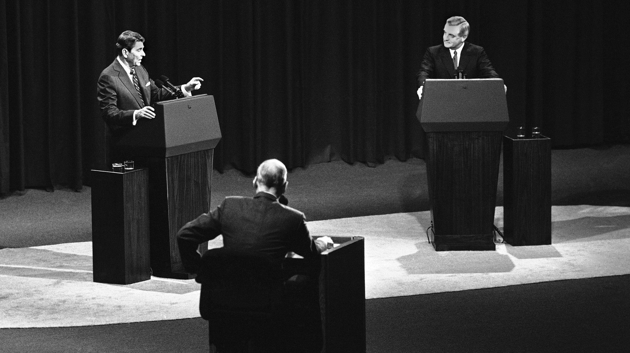 Walter Mondale und Ronald Reagan