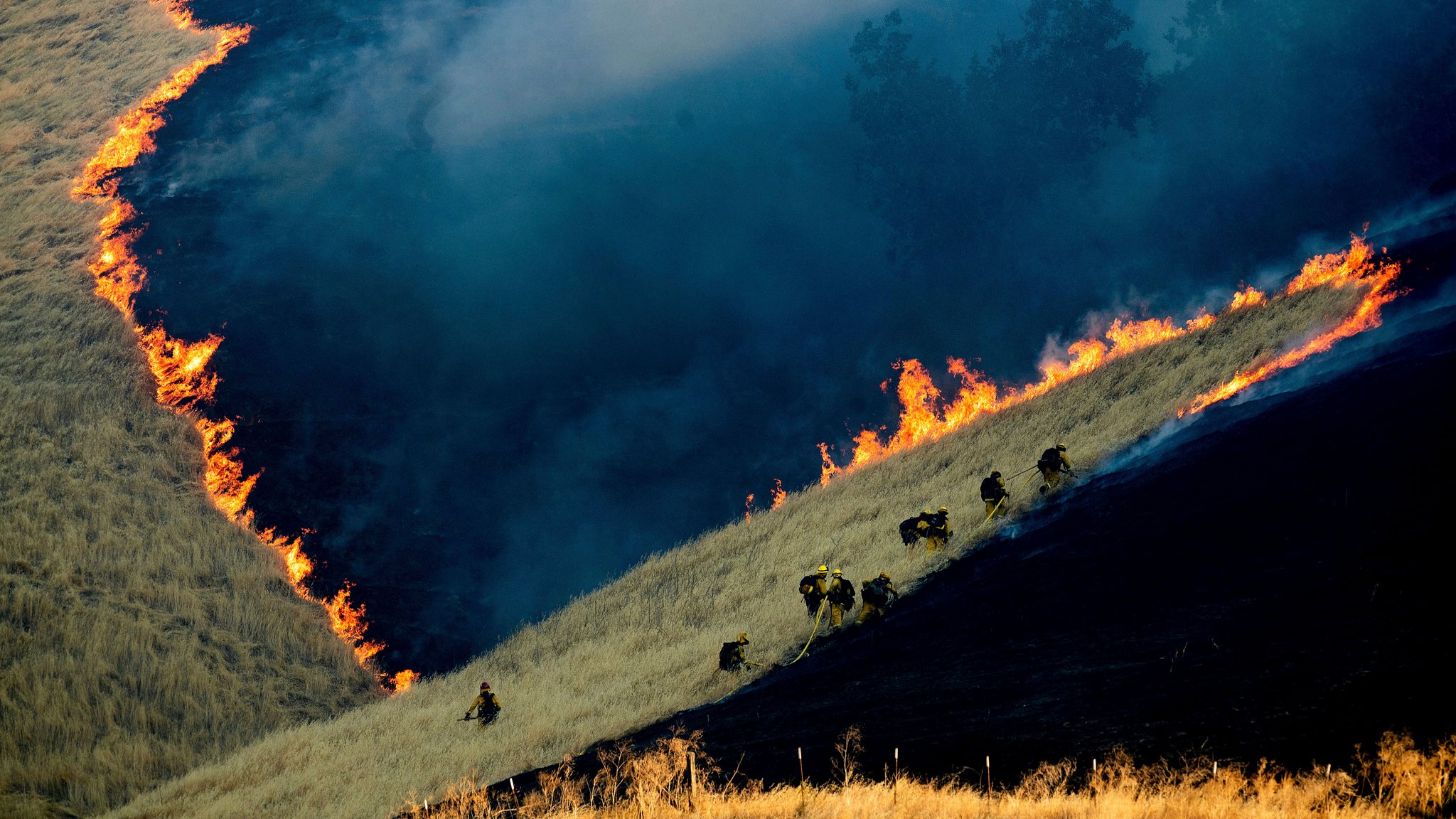 Noah Berger fotografierte den Kampf gegen die Feuer, die im August 2019 in Kalifornien wüteten