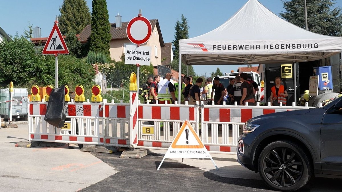Gasleitung in Regensburg beschädigt - Entwarnung für Anwohner
