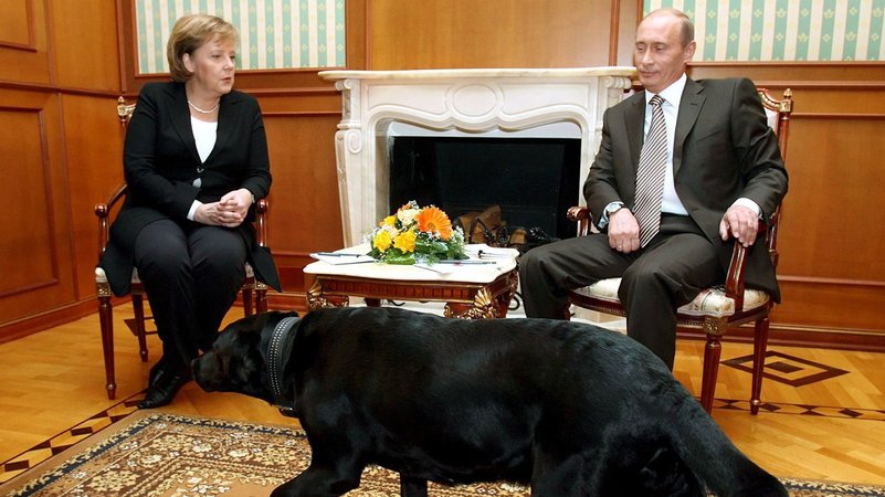 Angela Merkel und Wladimir Putin bei der Begegnung im Januar 2007 | Bild: Sergej Chirikov/Picture Allliance Angela Merkel und Wladimir Putin bei der Begegnung im Januar 2007