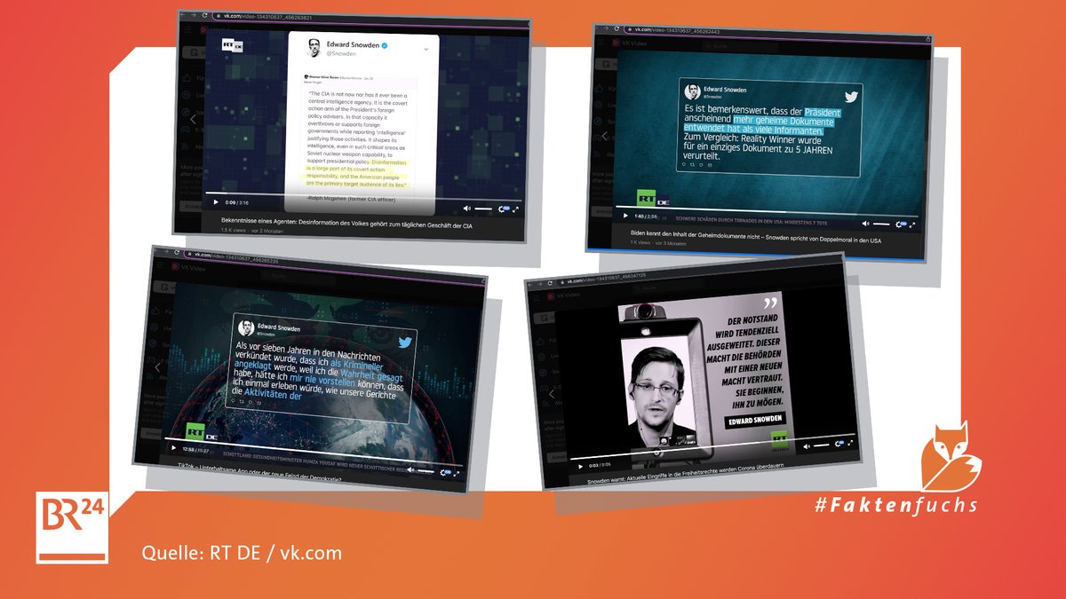 Tweets von Edward Snowden in Videos von RT DE