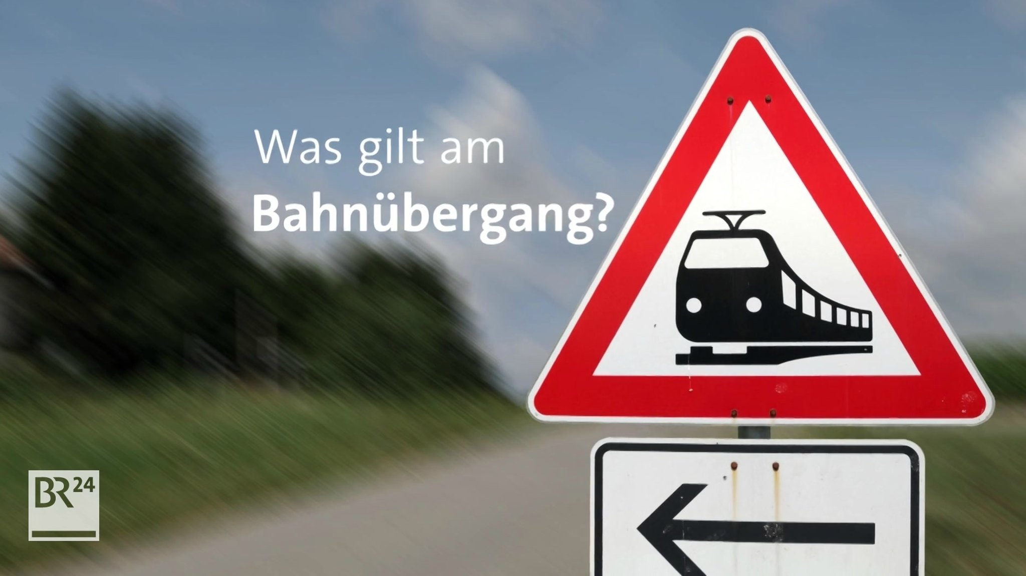 Verkehrszeichen für einen unbeschrankten Bahnübergang