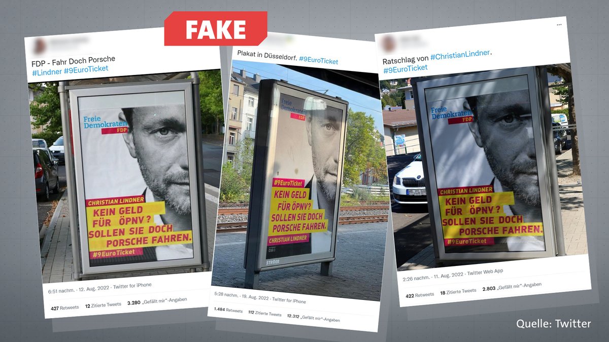 Fotos der gefälschten FDP-Plakate verbreiten sich auch im Netz. Die Einordnung als aktivistische Kunst ist nicht immer klar.