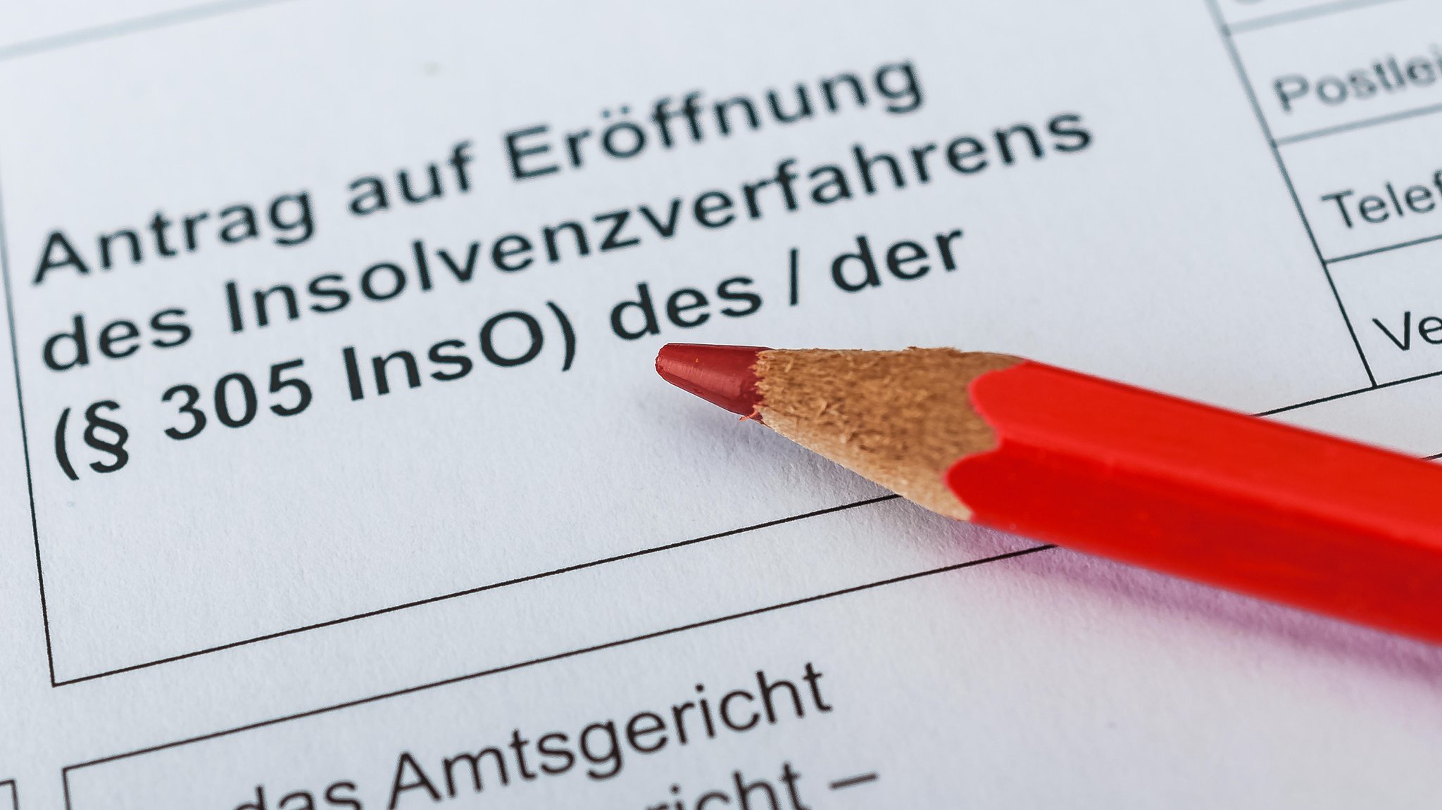 (Symbolbild) Formular Antrag Insolvenzverfahren (Symbolbild)