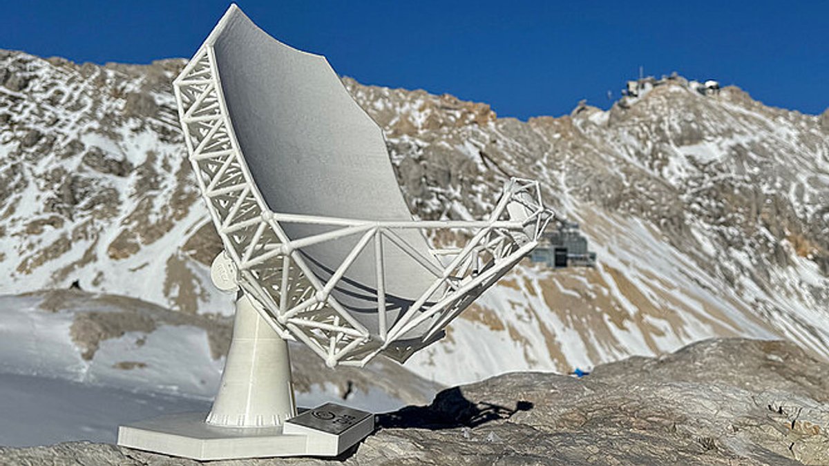 18 Meter Durchmesser soll das Radioteleskop auf dem Zugspitzplatt haben.