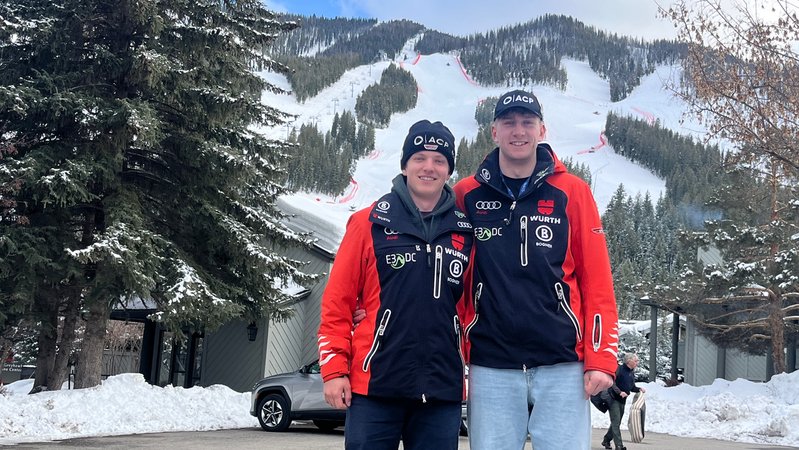 Benno Brandis und Felix Rösle in Sun Valley. | Bild: Privat Benno Brandis und Felix Rösle in Sun Valley.