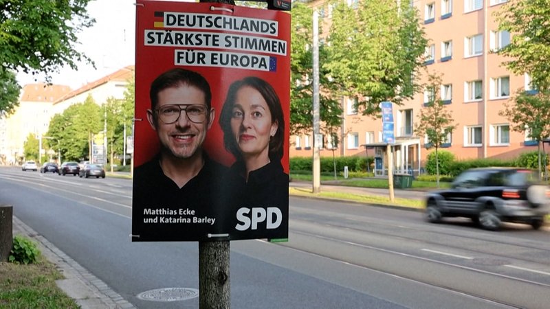 Wahlplakate der SPD mit Matthias Ecke und Katarina Barley