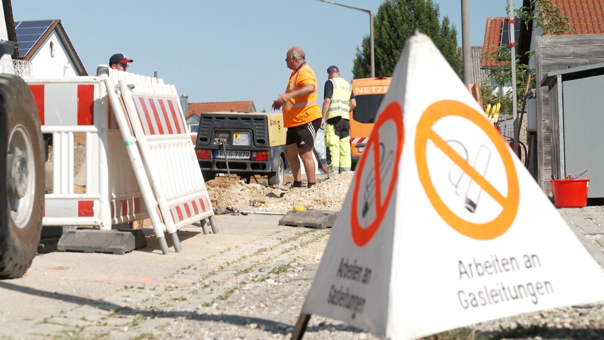 Bauarbeiten an einer Gasleitung