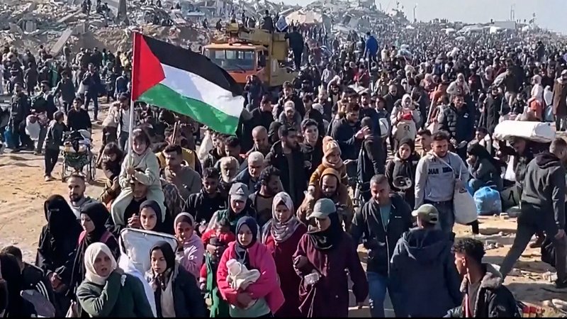Zehntausende geflüchtete Palästinenser können in den Norden des besetzten Gebiets zurückkehren. | Bild: BR Zehntausende geflüchtete Palästinenser können in den Norden des besetzten Gebiets zurückkehren.