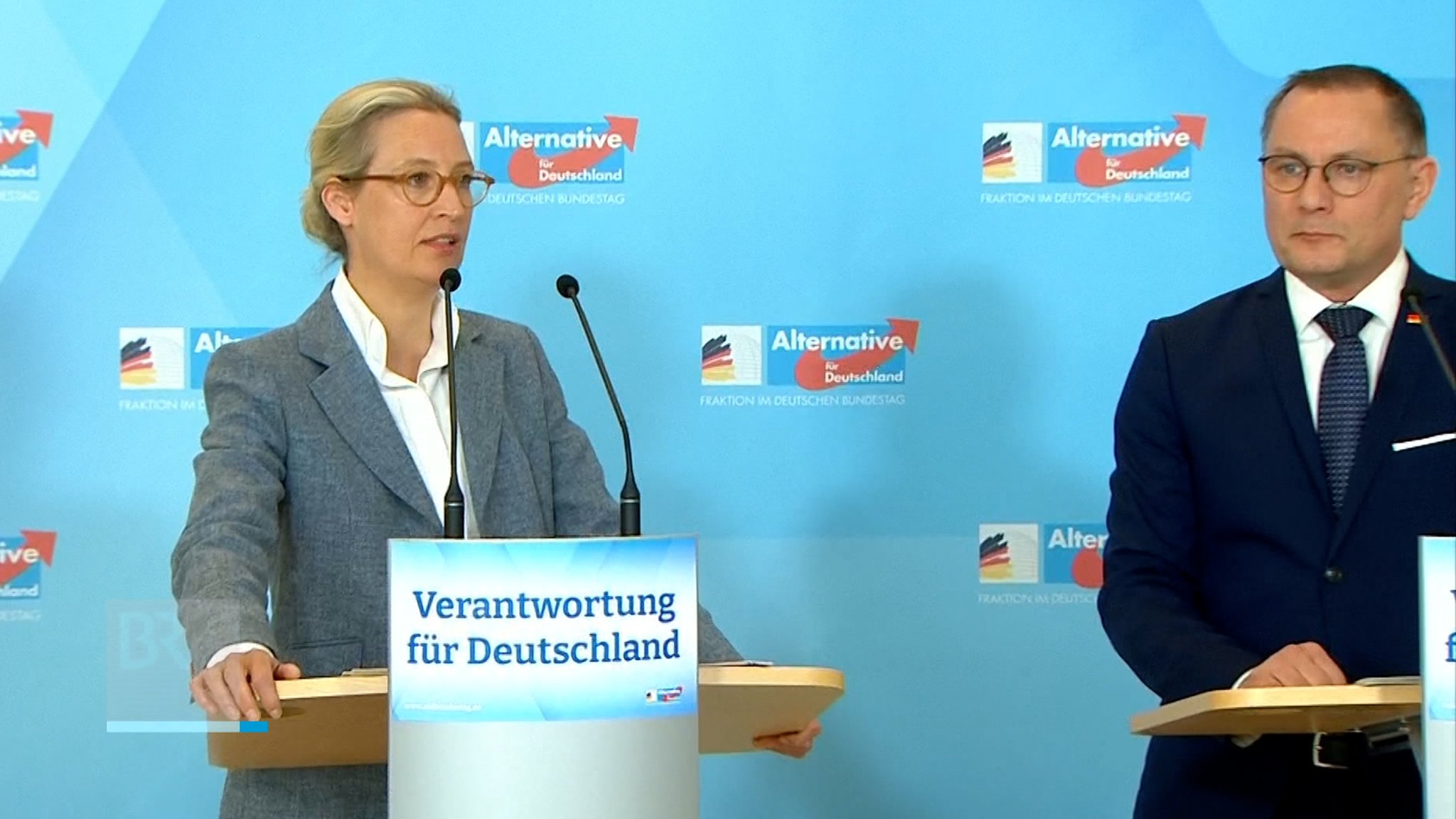 AfD-Fraktionschefs Weidel (l.) und Chrupalla