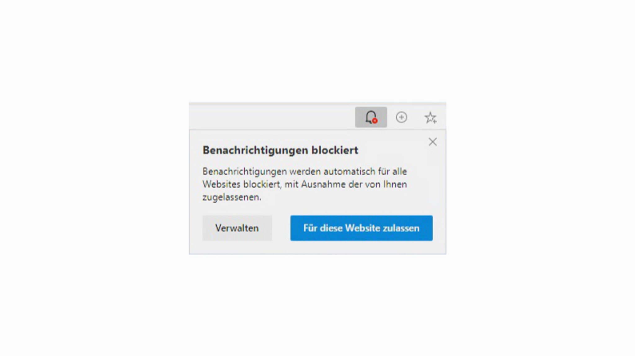 Klicken Sie in Edge auf Für diese Website zulassen, um die Benachrichtigungen im Browser zu aktivieren.