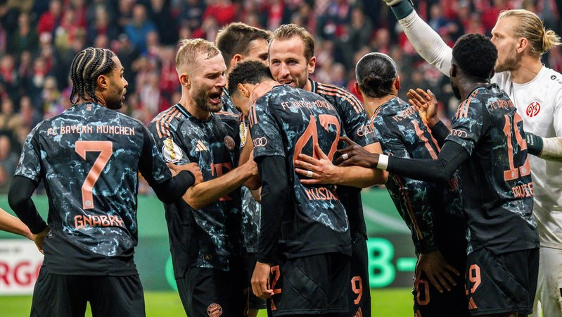 Jamal Musiala beim Jubel in Mainz | Bild: picture-alliance/dpa Jamal Musiala beim Jubel in Mainz