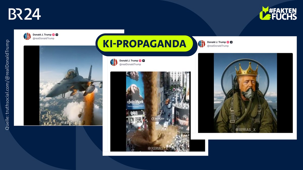 US-Präsident Trump verbreitet KI-Propaganda - wie dieses Video über sich selbst.