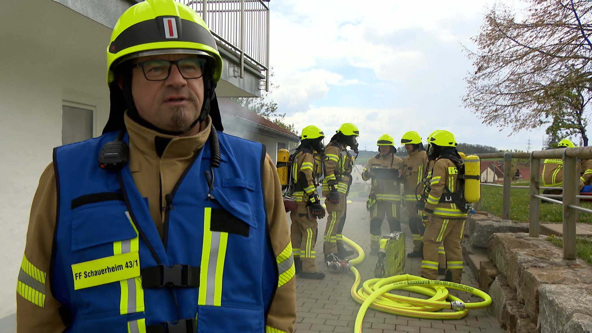 Die freiwillige Feuerwehr in Schauerheim.