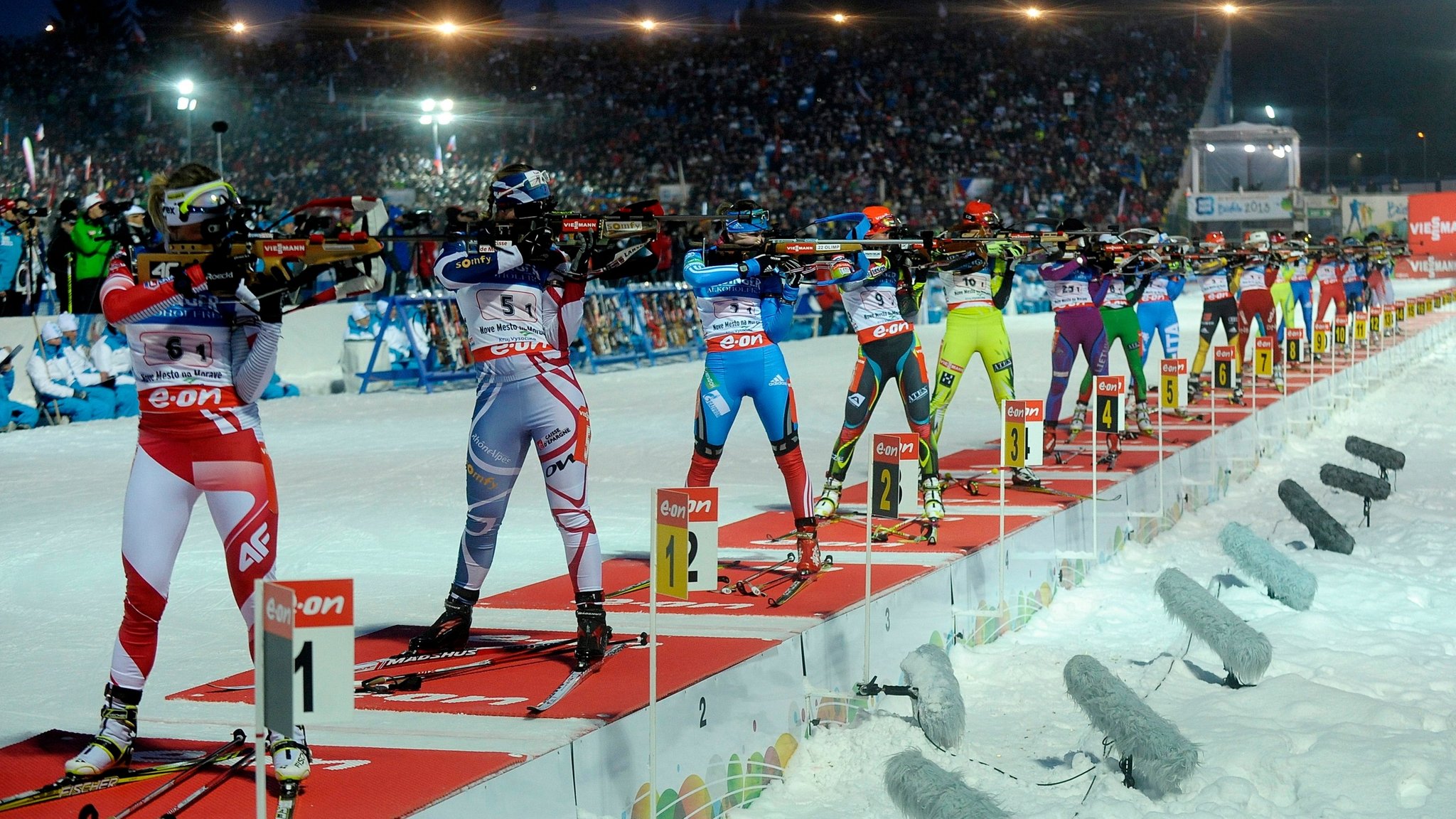 Im Stadion bei der Biathlon-WM Nove Mesto 2013