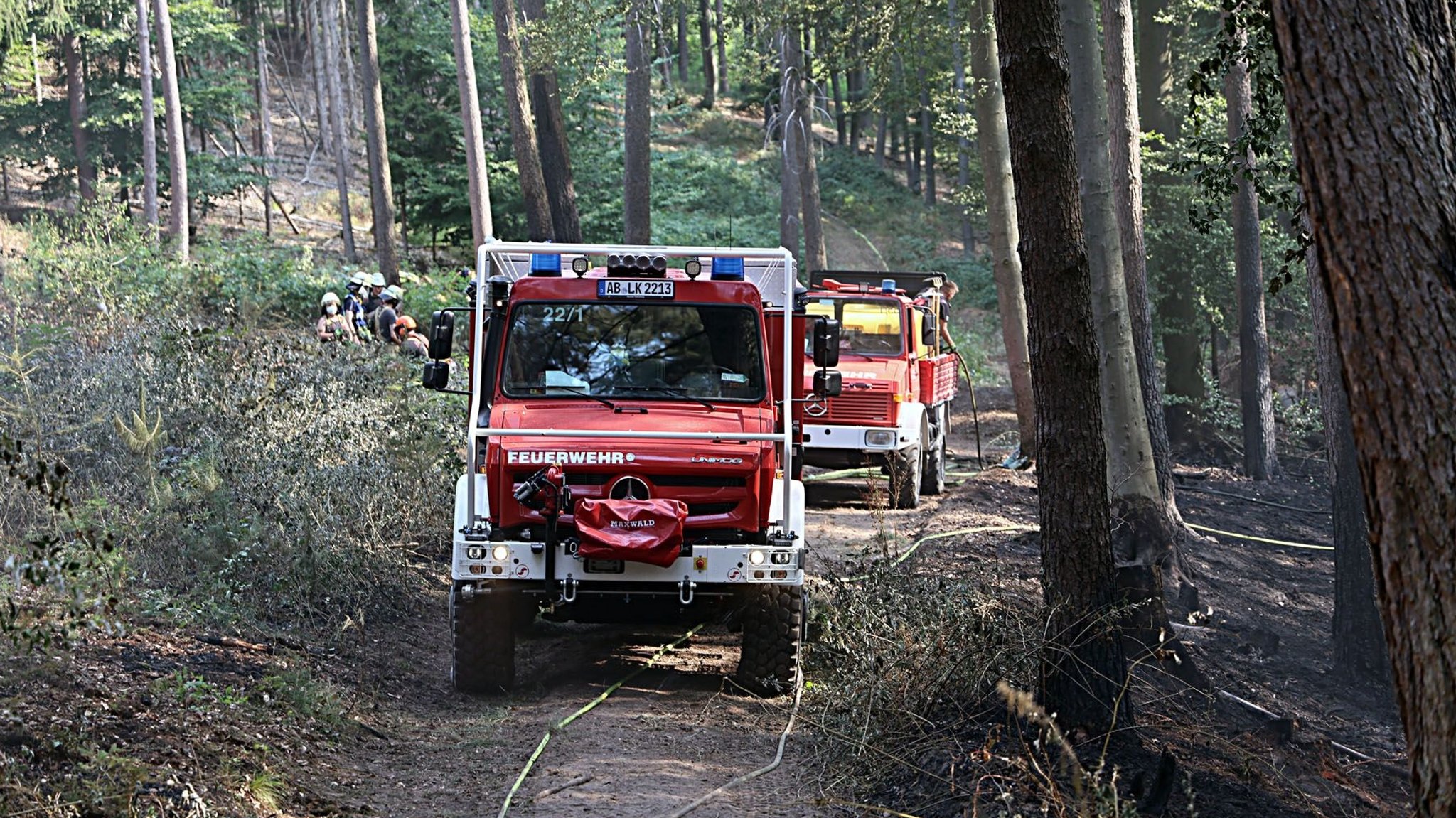 Feuerwehrleute im Einsatz beim Waldbrand bei Waldaschaff | Bild: Ralf Hettler Feuerwehrleute im Einsatz beim Waldbrand bei Waldaschaff