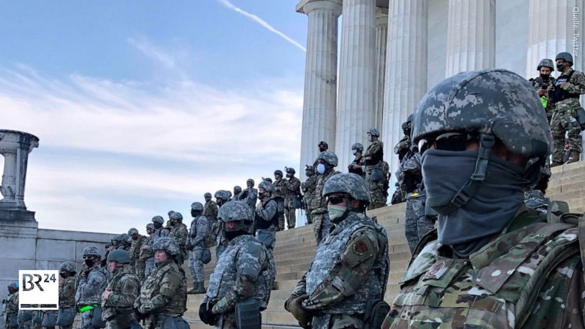 Die Nationalgarde im Juni 2020 vor dem Lincoln Memorial in Washington