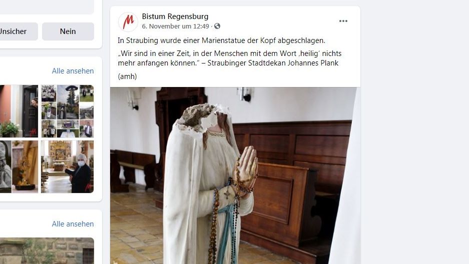 Βαυαρία: Ιερόσυλοι αποκεφάλισαν άγαλμα της Παναγίας έξω από εκκλησία