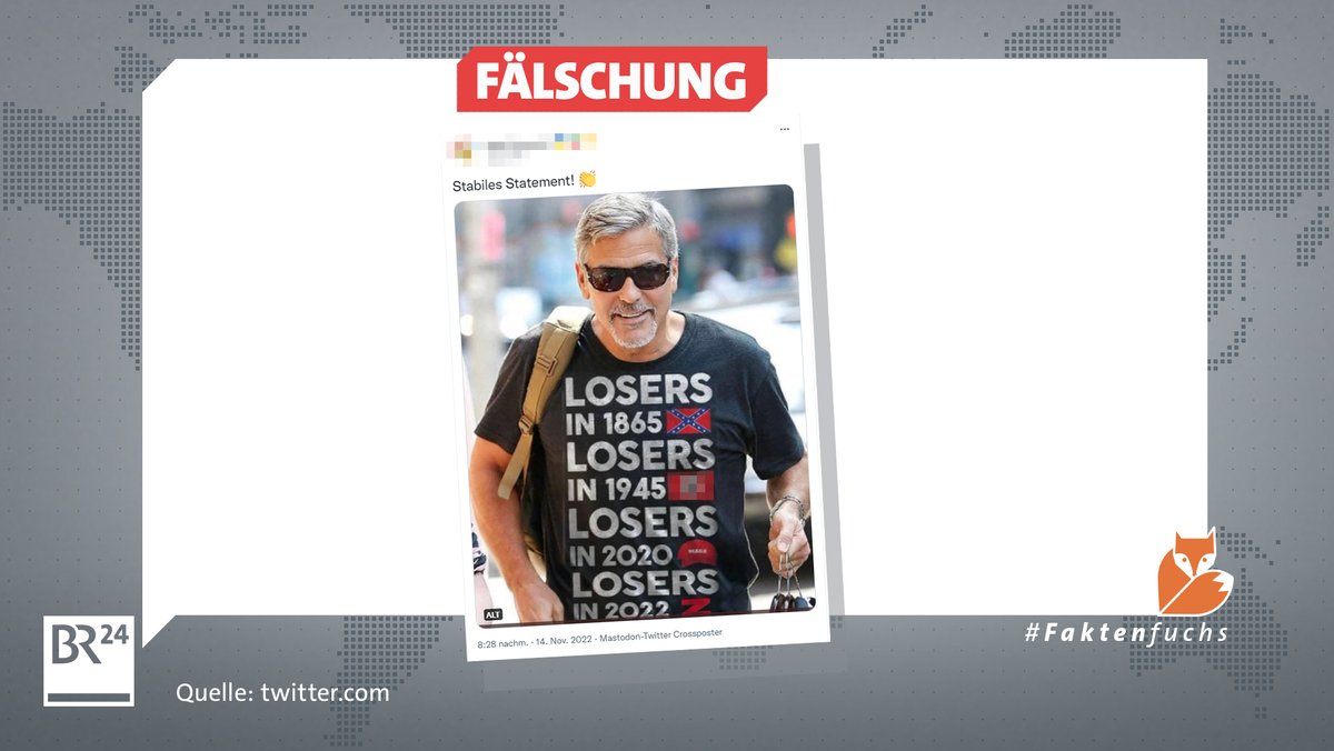Dieses T-Shirt hat George Clooney nie getragen, es ist eine Fälschung.