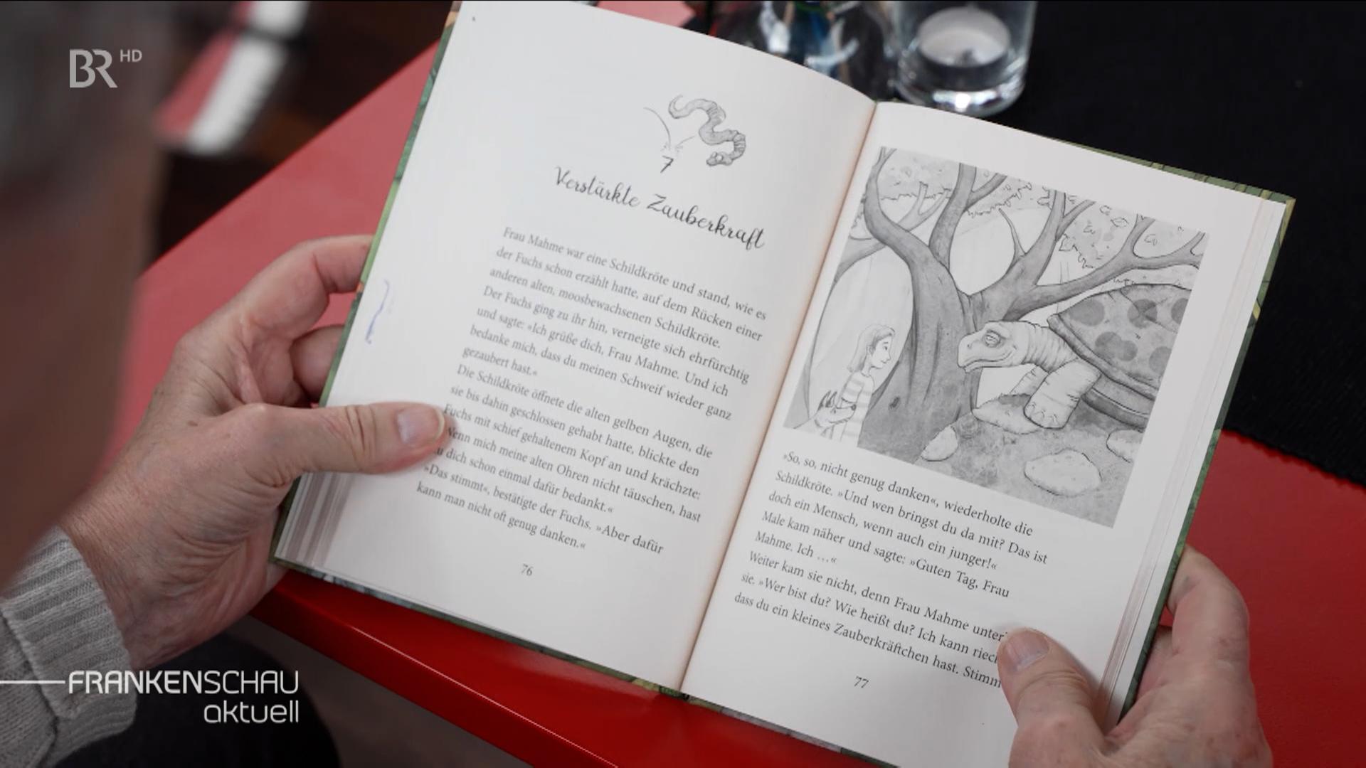 Eine Seite aus Paul Maars neuem Buch "Die Tochter der Zauberin" mit Illustrationen seines Enkels Hannes Maar.