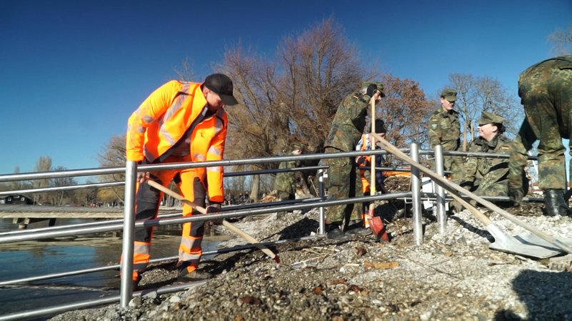 Bauarbeiten am Ufer des Ammersees. | Bild: BR Bauarbeiten am Ufer des Ammersees.