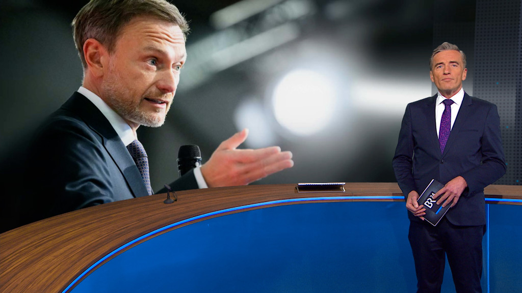 Finanzminister Lindner, BR24-Moderator Stefan Scheider | Bild: BR Finanzminister Lindner, BR24-Moderator Stefan Scheider