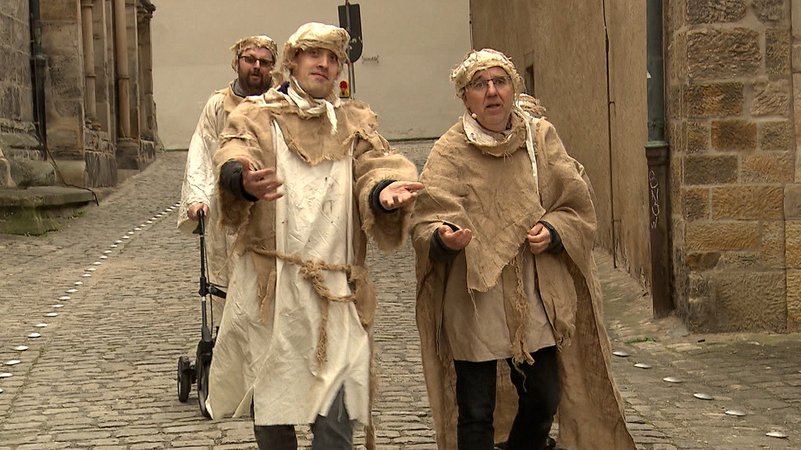 Szene aus dem Bamberger Totentanz | Bild: Bayerischer Rundfunk 2024 Szene aus dem Bamberger Totentanz