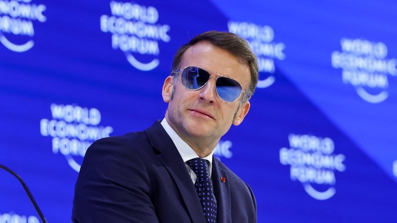 Frankreichs Präsident Emmanuel Macron in Davos | Bild: REUTERS/Denis Balibouse Frankreichs Präsident Emmanuel Macron in Davos