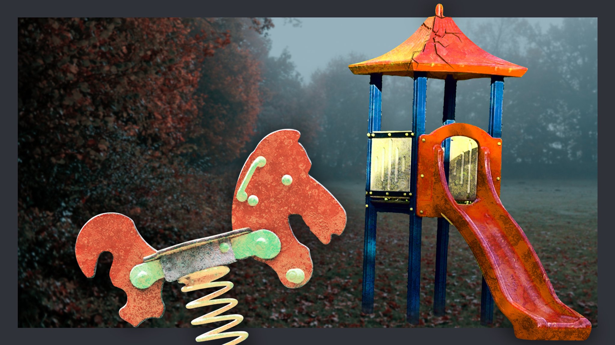 Ein alter, verlassener Spielplatz