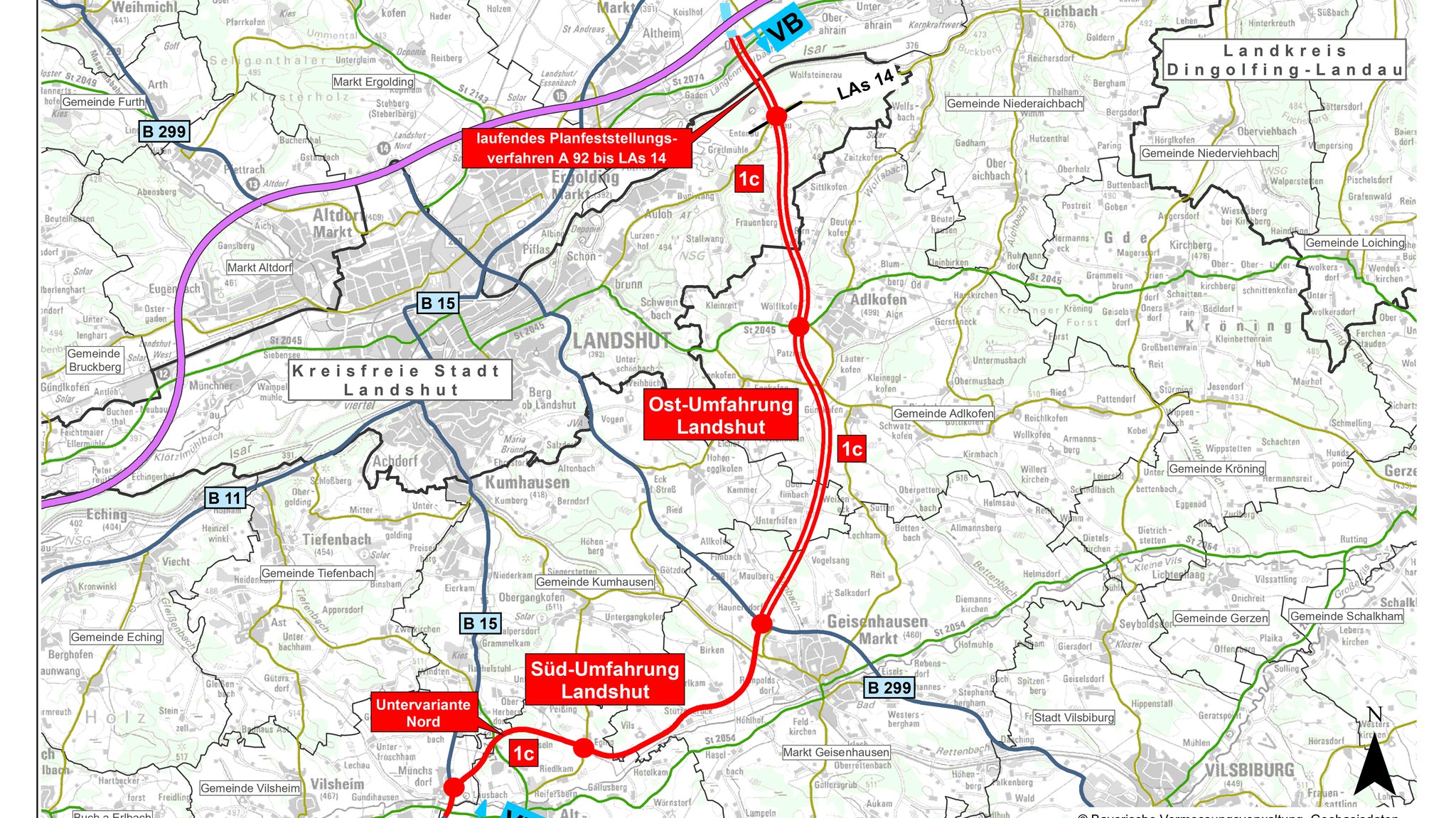 Die B15-neu-Umfahrung von Landshut nimmt Konturen an