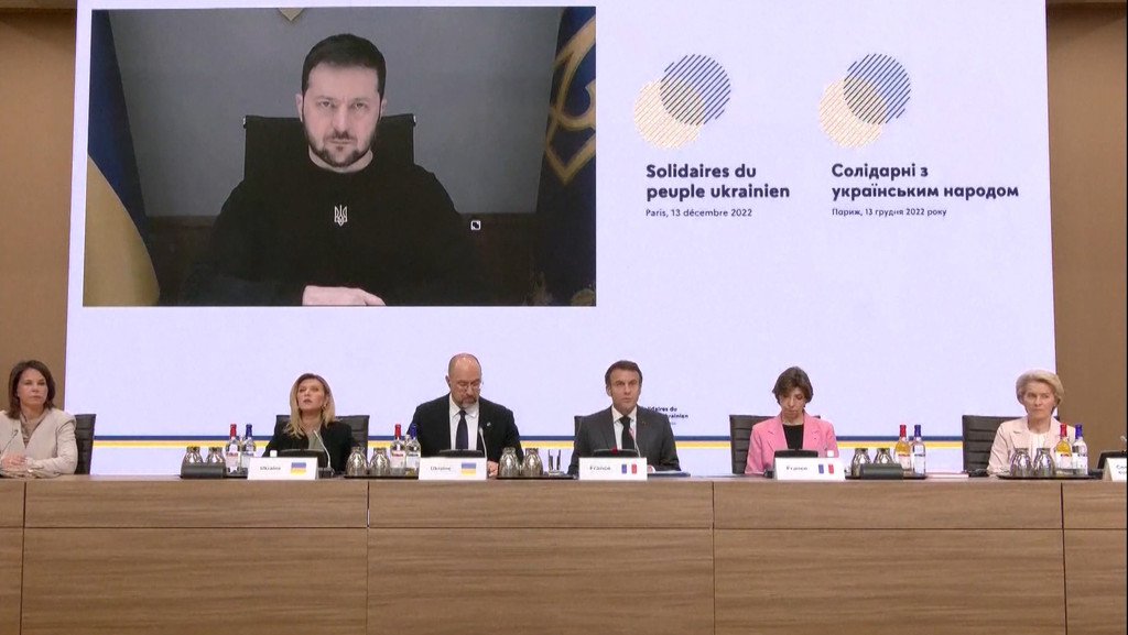 Eine Internationale Geberkonferenz hat heute in Paris gut eine Milliarde Euro für die Ukraine zugesagt. | Bild: BR Eine Internationale Geberkonferenz hat heute in Paris gut eine Milliarde Euro für die Ukraine zugesagt.
