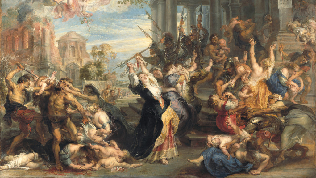 Das Gemälde "Der bethlehemitische Kindermord" von Peter Paul Rubens entstand um 1638 und hängt heute in der Alten Pinakothek München.