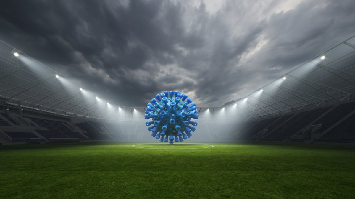 Ein leeres Stadion mit dem Coronavirus
