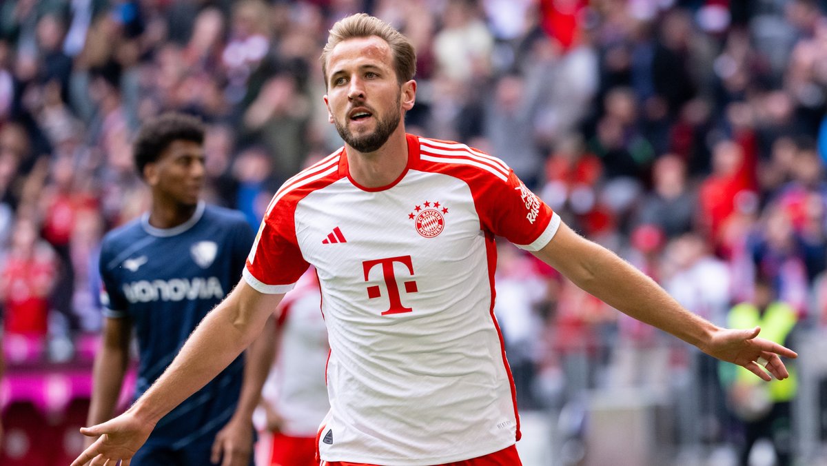 Harry Kane nach einem Tor gegen den VfL Bochum | Bild: picture-alliance/dpa Harry Kane nach einem Tor gegen den VfL Bochum