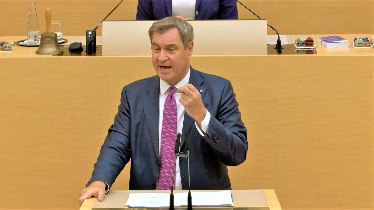 Ministerpräsident Markus Söder hält seine heutige Regierungserklärung