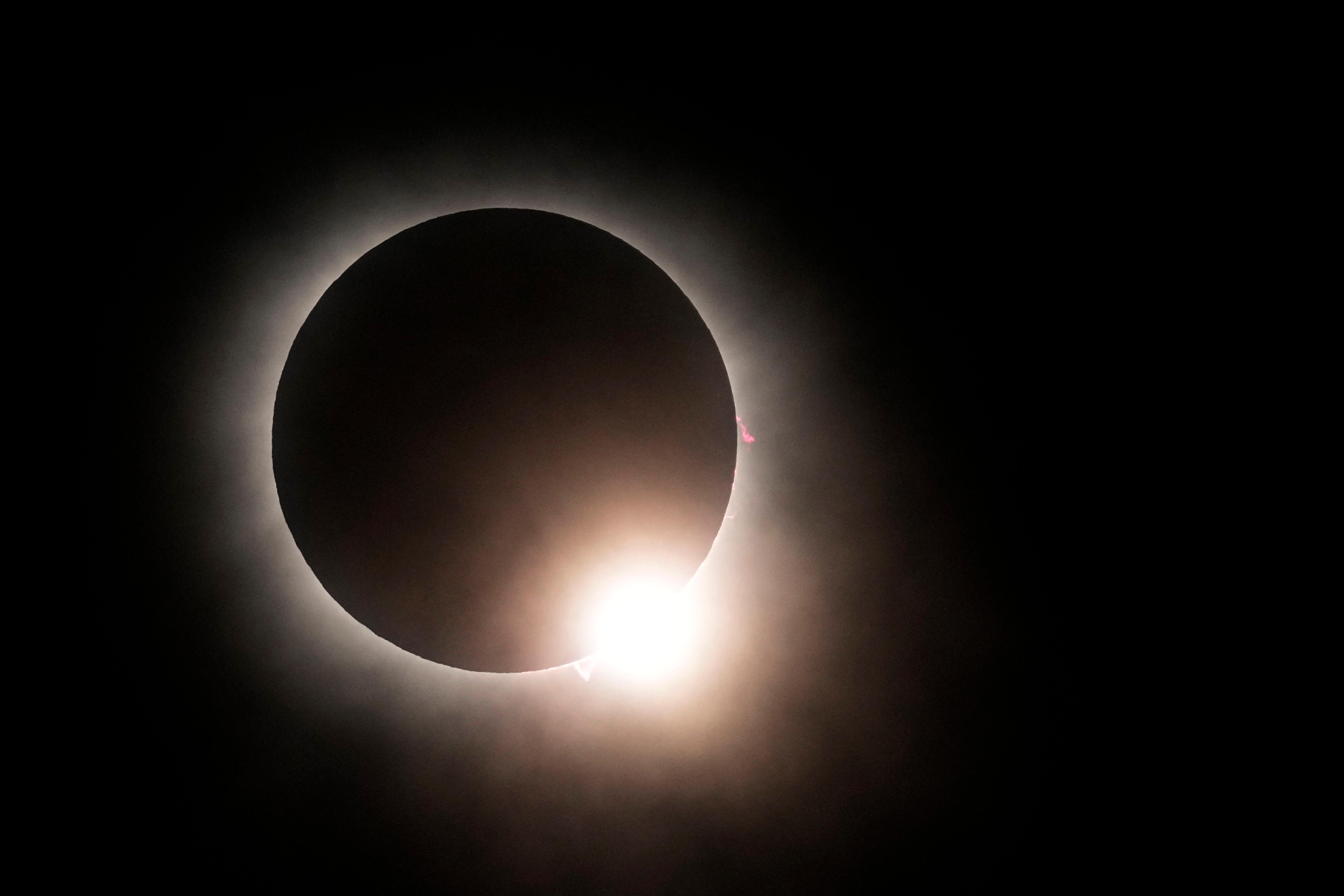 Totale Sonnenfinsternis, fotografiert in Texas