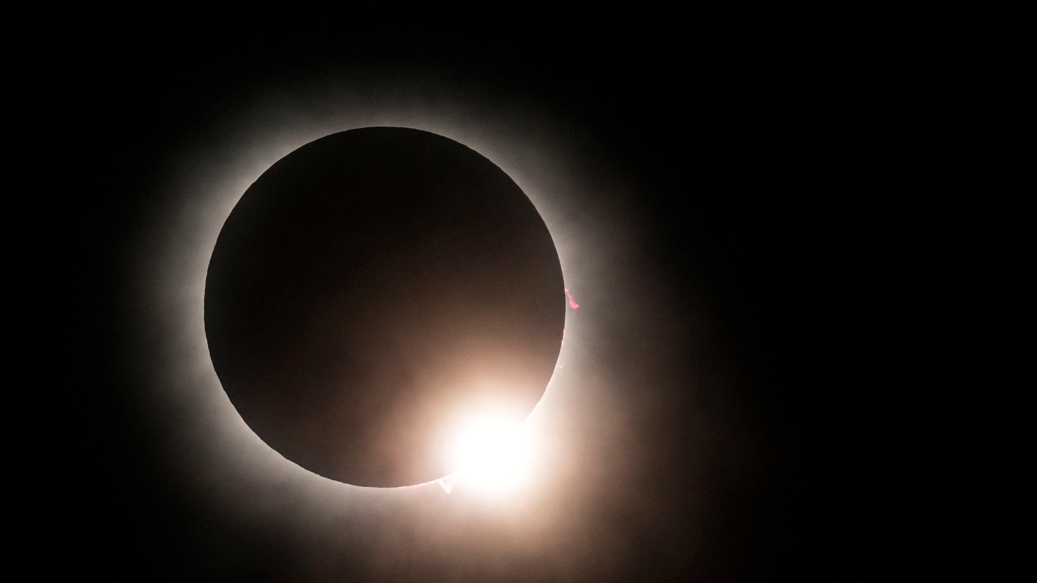 Totale Sonnenfinsternis, fotografiert in Texas