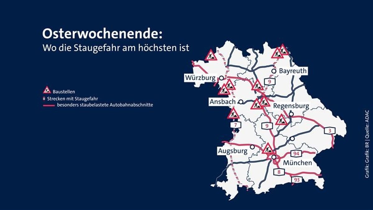 Osterwochenende: Wo die Staugefahr in Bayern am höchsten ist
