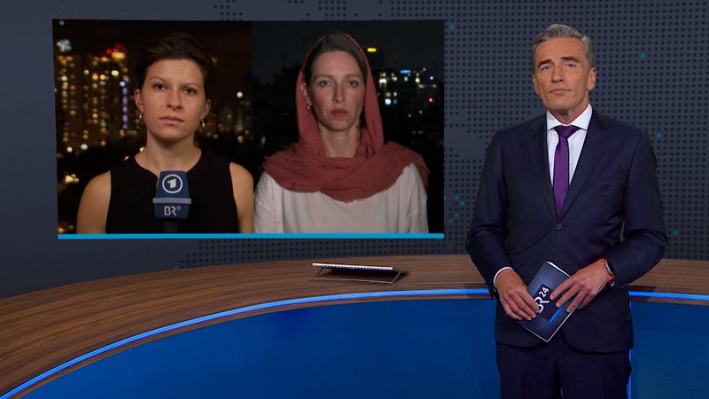 Über die aktuelle Situation in Israel und Iran berichten die ARD-Korrespondentinnen Hanna Resch in Tel Aviv und Katharina Willinger in Teheran. | Bild: BR Über die aktuelle Situation in Israel und Iran berichten die ARD-Korrespondentinnen Hanna Resch in Tel Aviv und Katharina Willinger in Teheran.