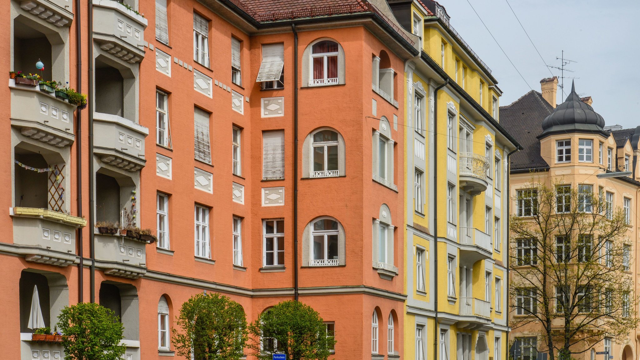 Altbauten in der Clemensstraße in Schwabing. 