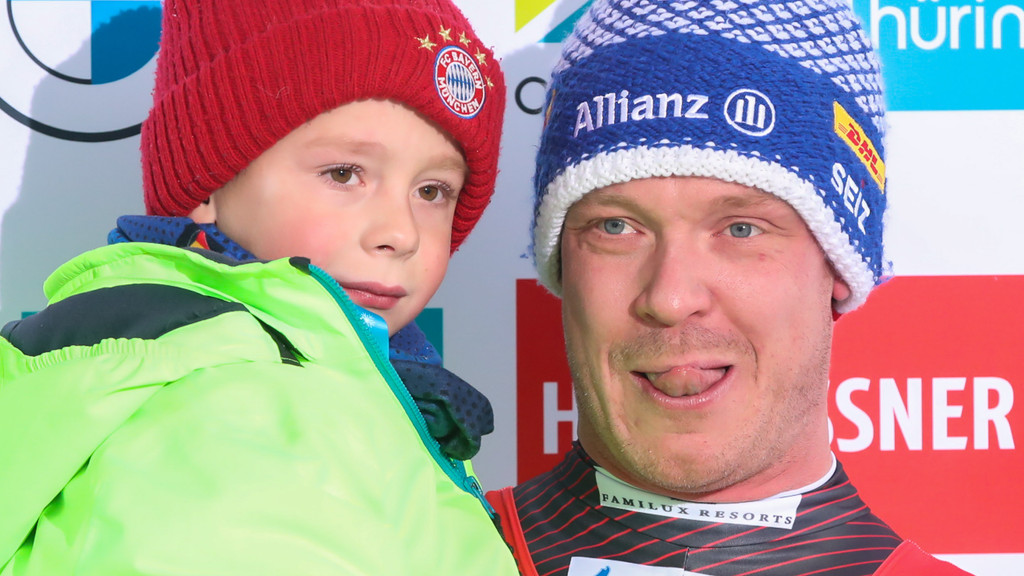 Felix Loch und Sohn bei der Rodel-WM 2023