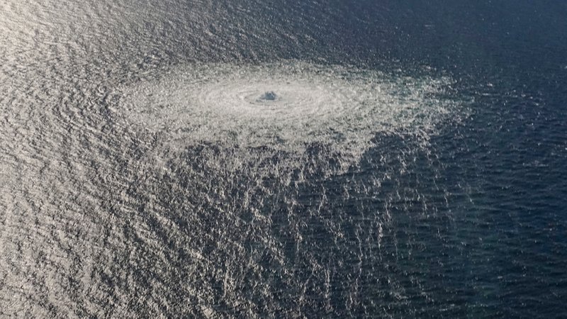 Turbulenzen im Meer als Resultat eines Gaslecks in der Pipeline Nord Stream in der Ostsee: Verdacht auf Sabotage (Archivbild)