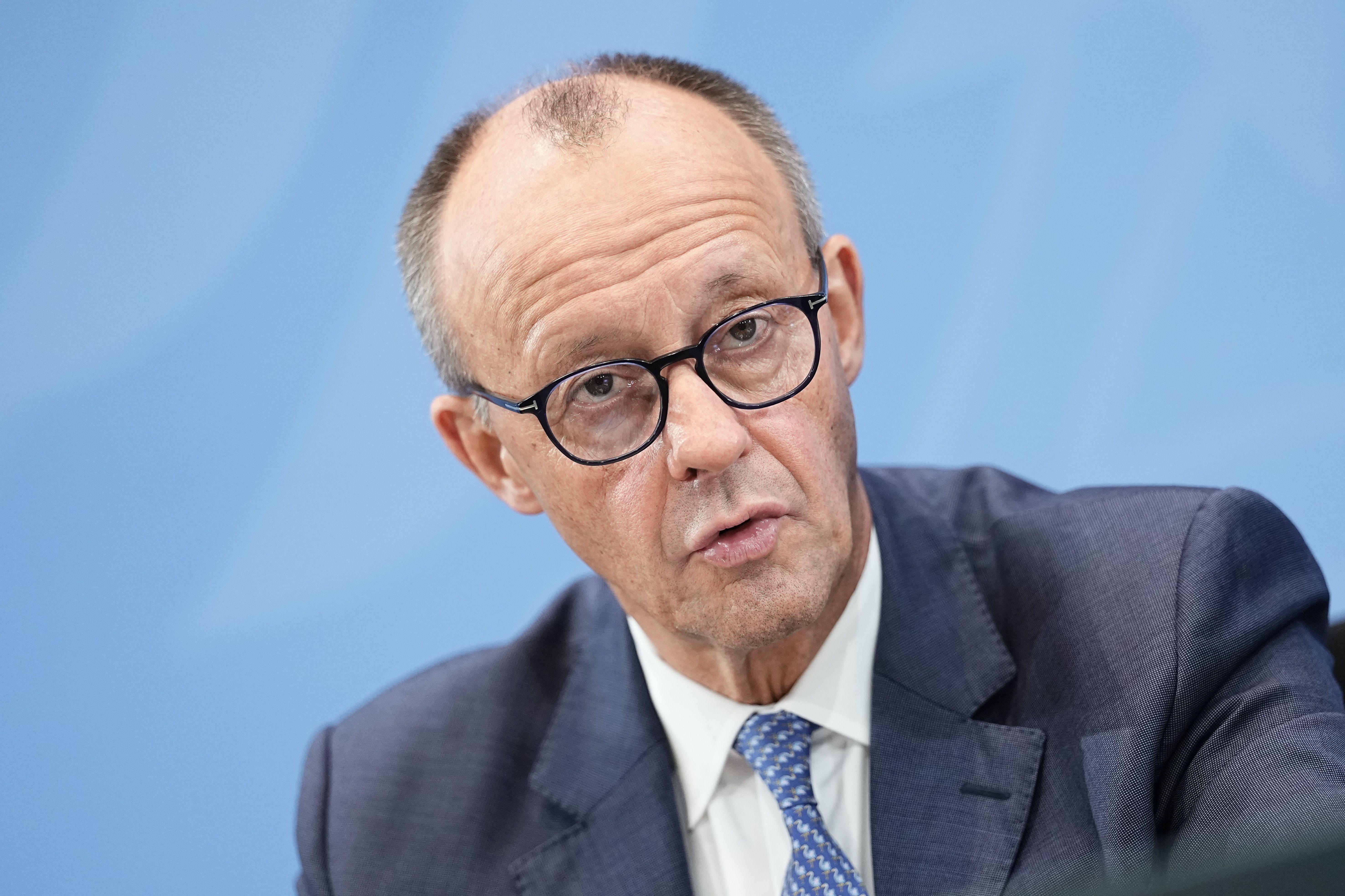 Bundeskanzler Friedrich Merz (CDU) spricht bei der Pressekonferenz der Koalitionsspitzen zu den Ergebnissen des Koalitionsausschusses.