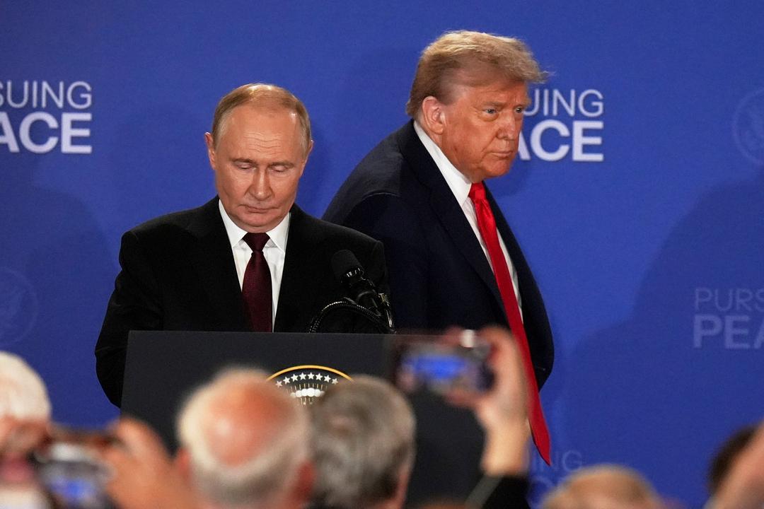 Putin und Trump bei der Pressekonferenz