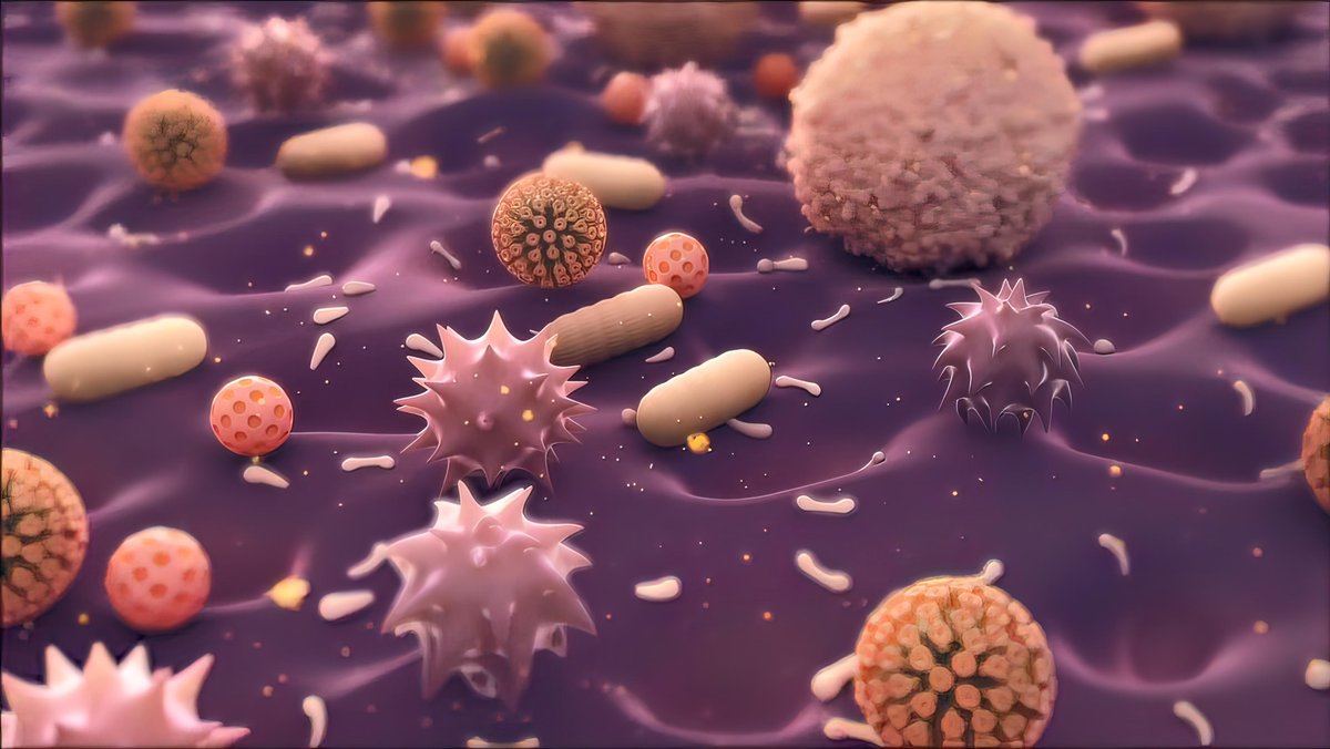 3D-Illustration: Bakterien und Viren.