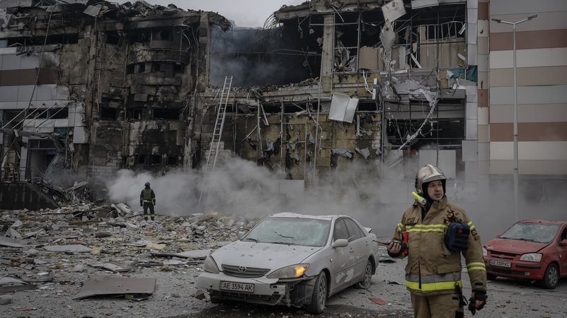 Die Luftanschläge trafen auch die ukrainische Stadt Dnipro.